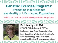 Geriatric exercise programs: promoting independence and quality of life in aging populations - exercise prescription and programs