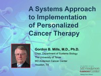 A Systems Approach to Implementation of Personalized Cancer Therapy presentation slide
