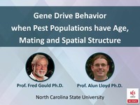 Gene drive behavior when pest populations have age, mating and spatial structure