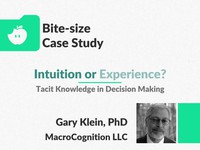 Intuition or experience? Tacit knowledge in decision making
