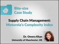 Supply chain management: Motorola's complexity index
