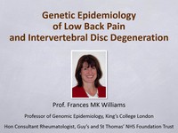 Genetic epidemiology of low back pain and intervertebral disc degeneration
