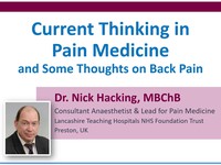 Current thinking in pain medicine and some thoughts on back pain