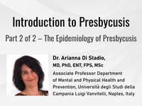 Introduction to presbycusis: the epidemiology of presbycusis